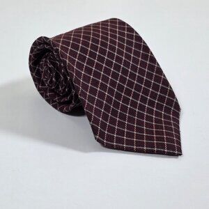 Vtg Gap Wool Silk Tie Brown Beige Geometric Pattern Preppy Office USA W 4" L 57"